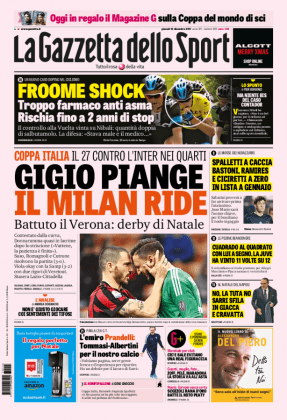 Gazzetta dello Sport - I titoli sull'Inter