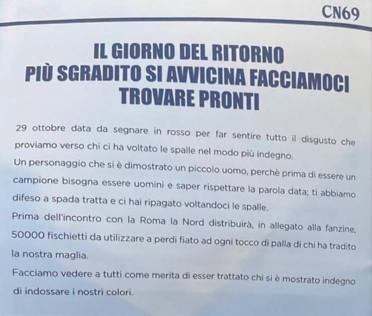 Comunicato Curva Nord su Lukaku 