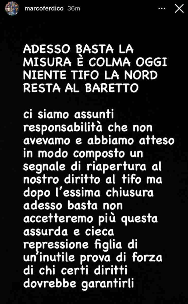 Inter-Genoa, protesta ufficiale della Curva Nord