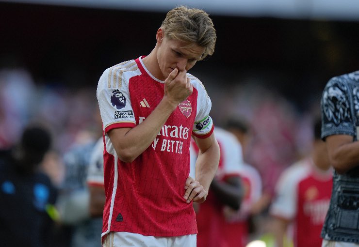 Odegaard infortunato, a rischio per Inter-Arsenal 