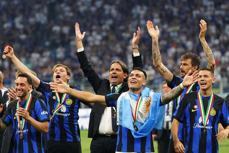 Inzaghi alla festa scudetto dell'Inter