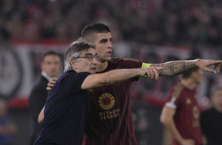 Mancini e Juric durante un match della Roma