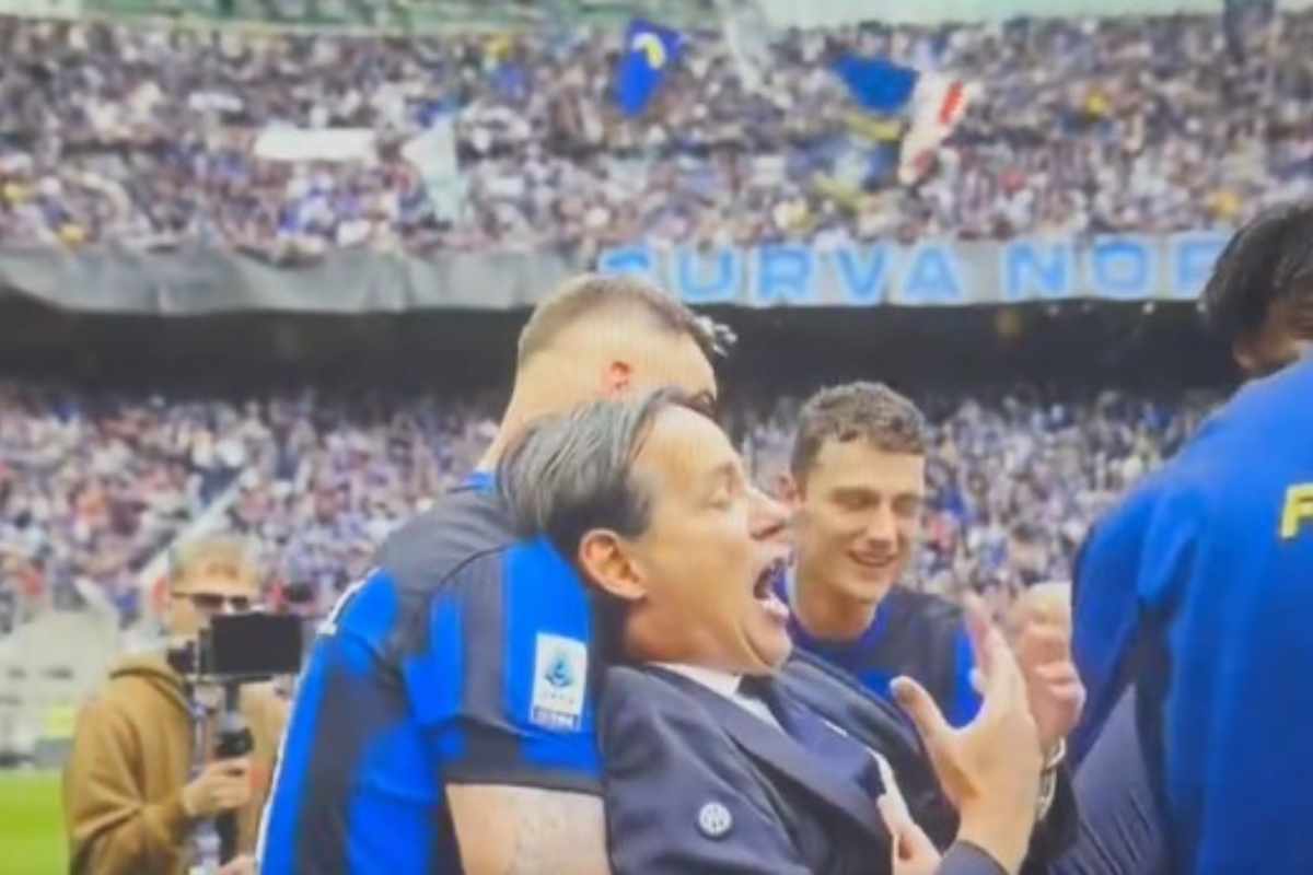 Inzaghi alla festa scudetto dell'Inter