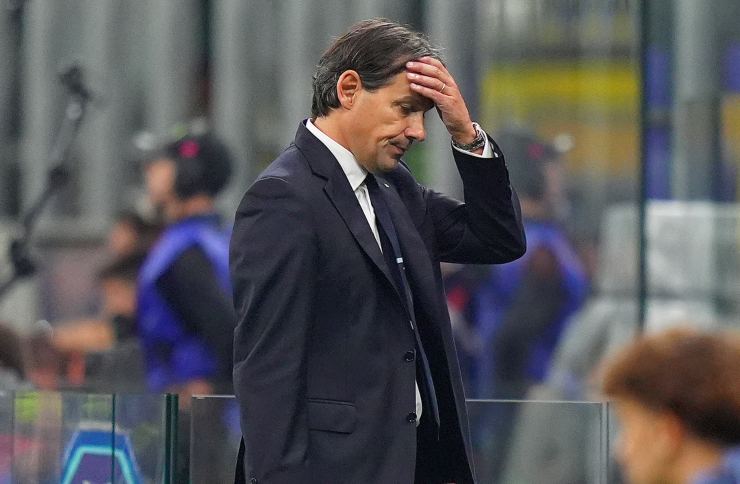 Simone Inzaghi sconsolato durante Inter-Juve