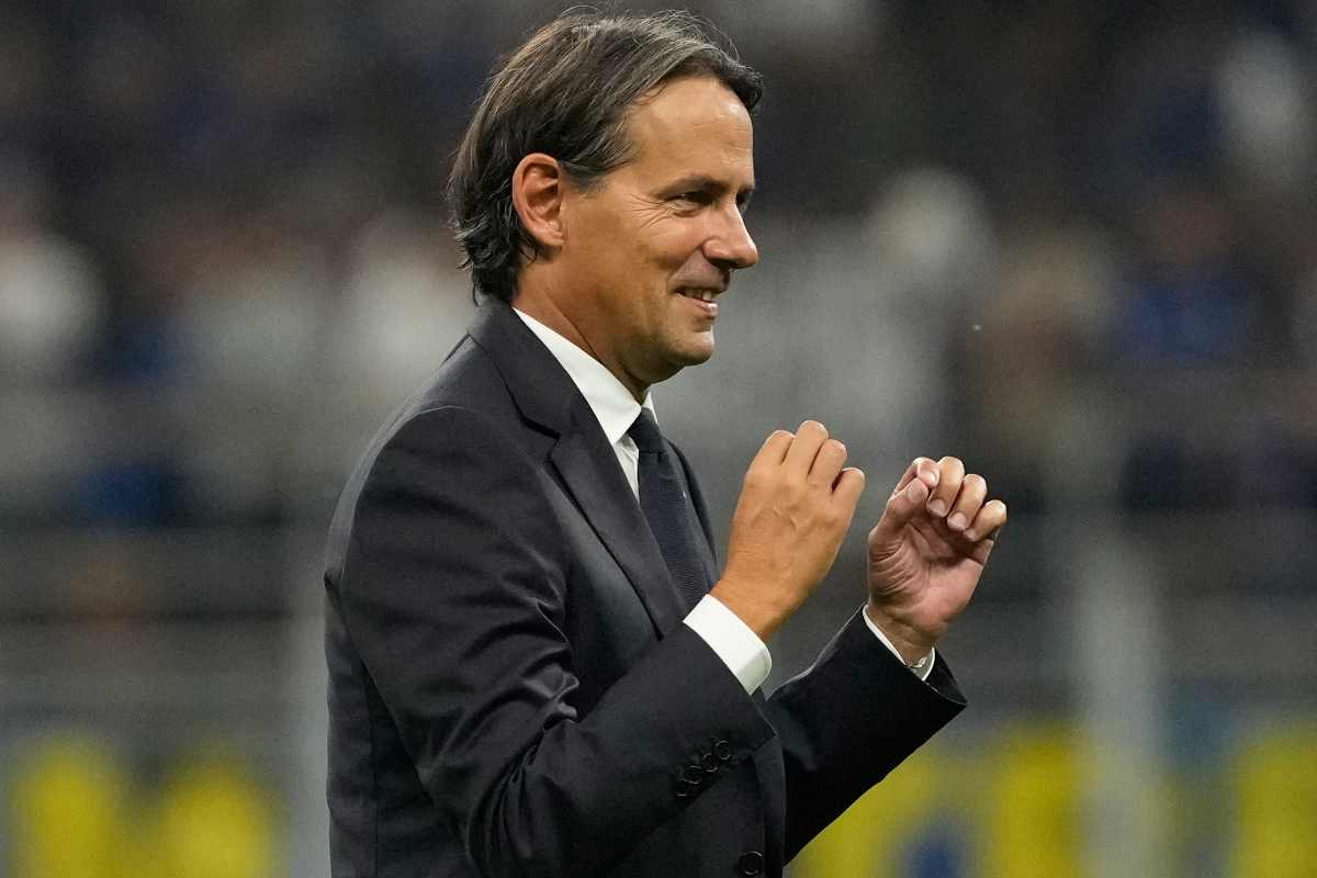 L'esultanza di Simone Inzaghi, tecnico dell'Inter