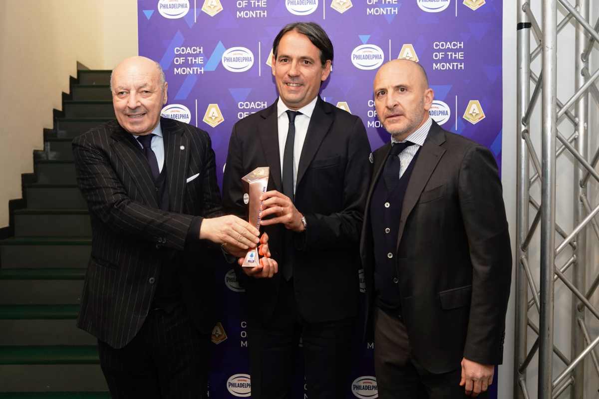 Inzaghi Marotta e Ausilio sorridenti