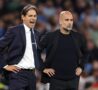 Inzaghi e Guardiola durante l'ultimo scontro City-Inter