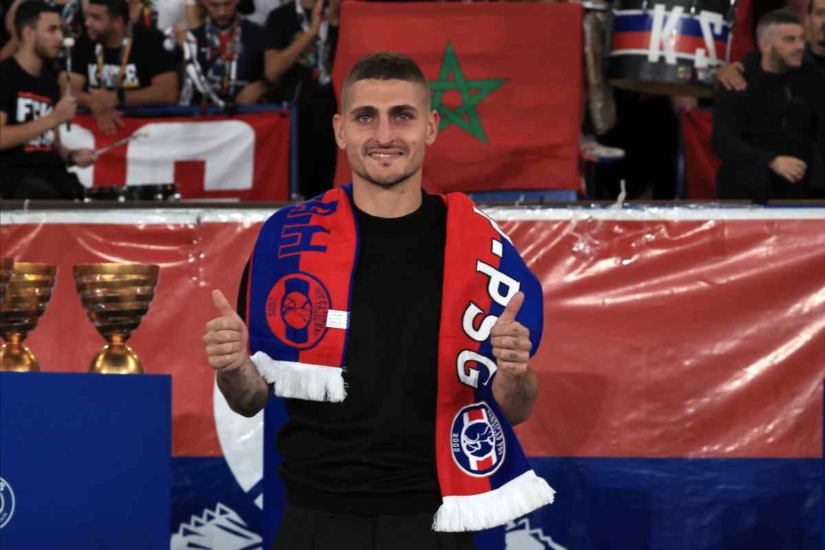 Marco Verratti nel giorno dell'addio al PSG