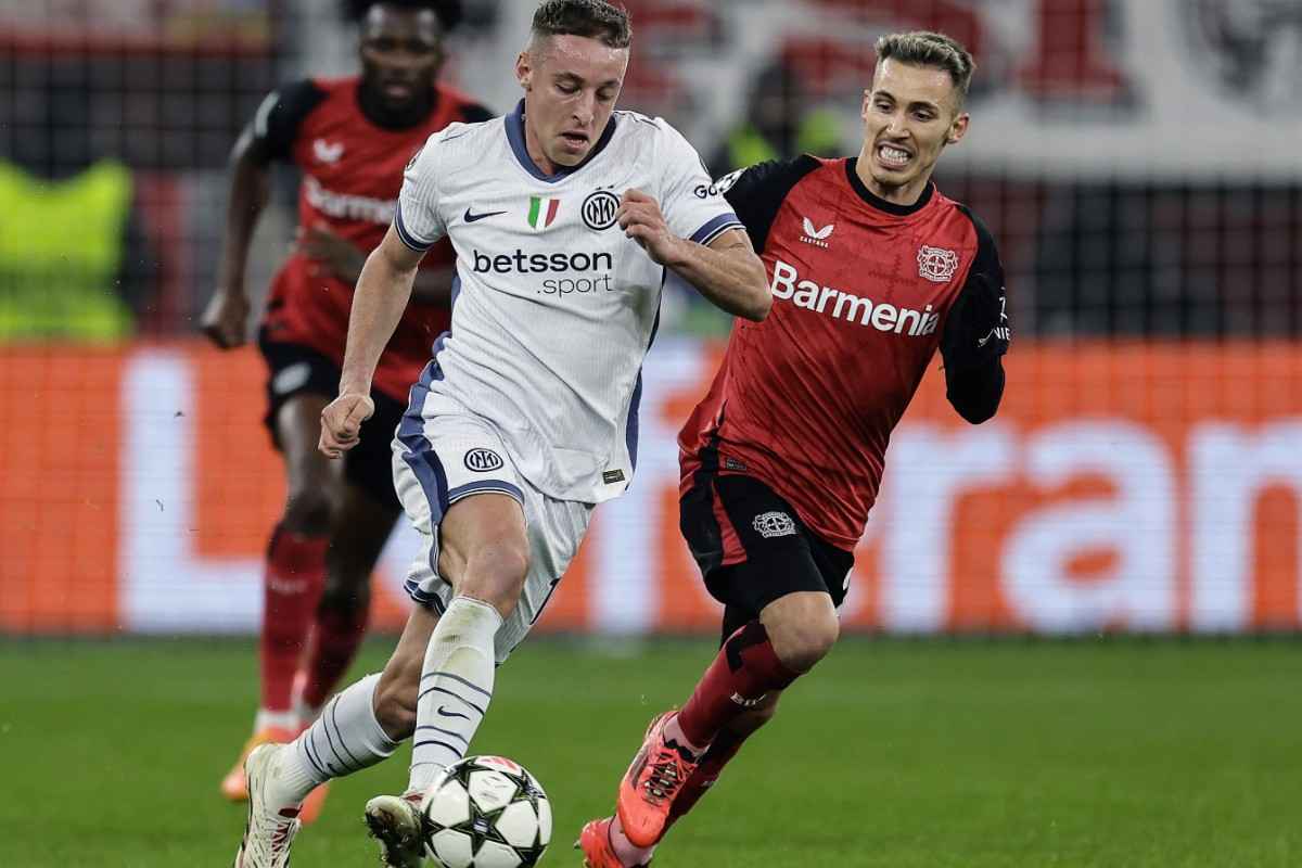 Davide Frattesi in azione a Leverkusen