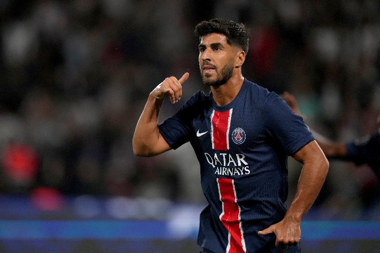 L'esultanza di Marco Asensio con la maglia del PSG