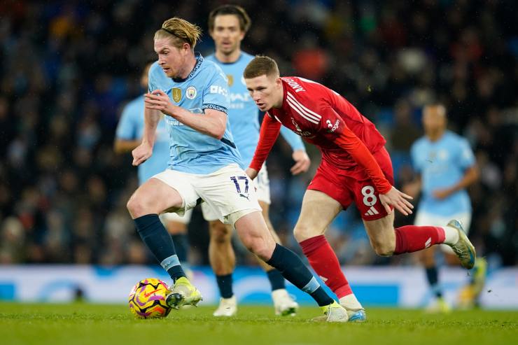 Anderson in campo contro il Manchester City