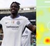 Heatmap di Bisseck contro l'Atalanta