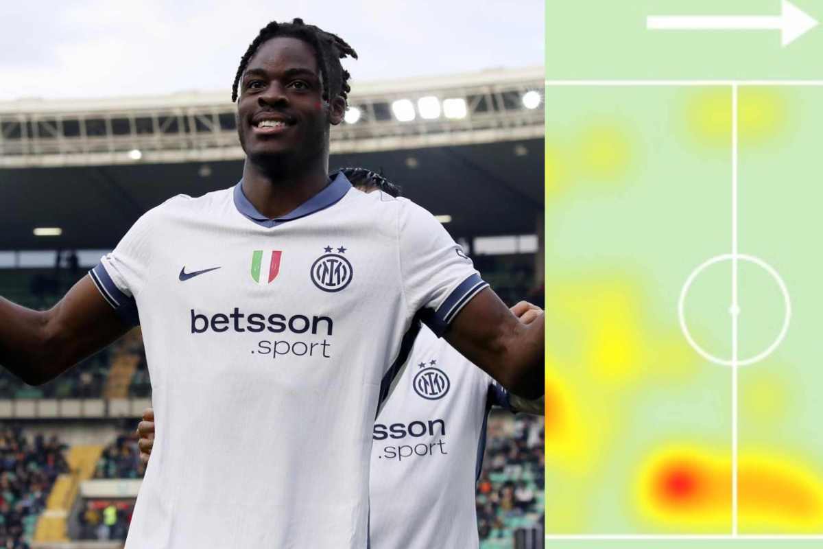 Heatmap di Bisseck contro l'Atalanta