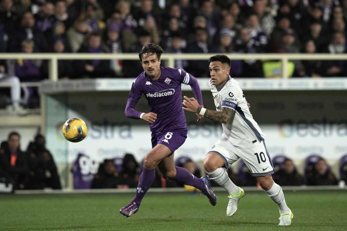 Lautaro Martinez e Luca Ranieri in Fiorentina-Inter