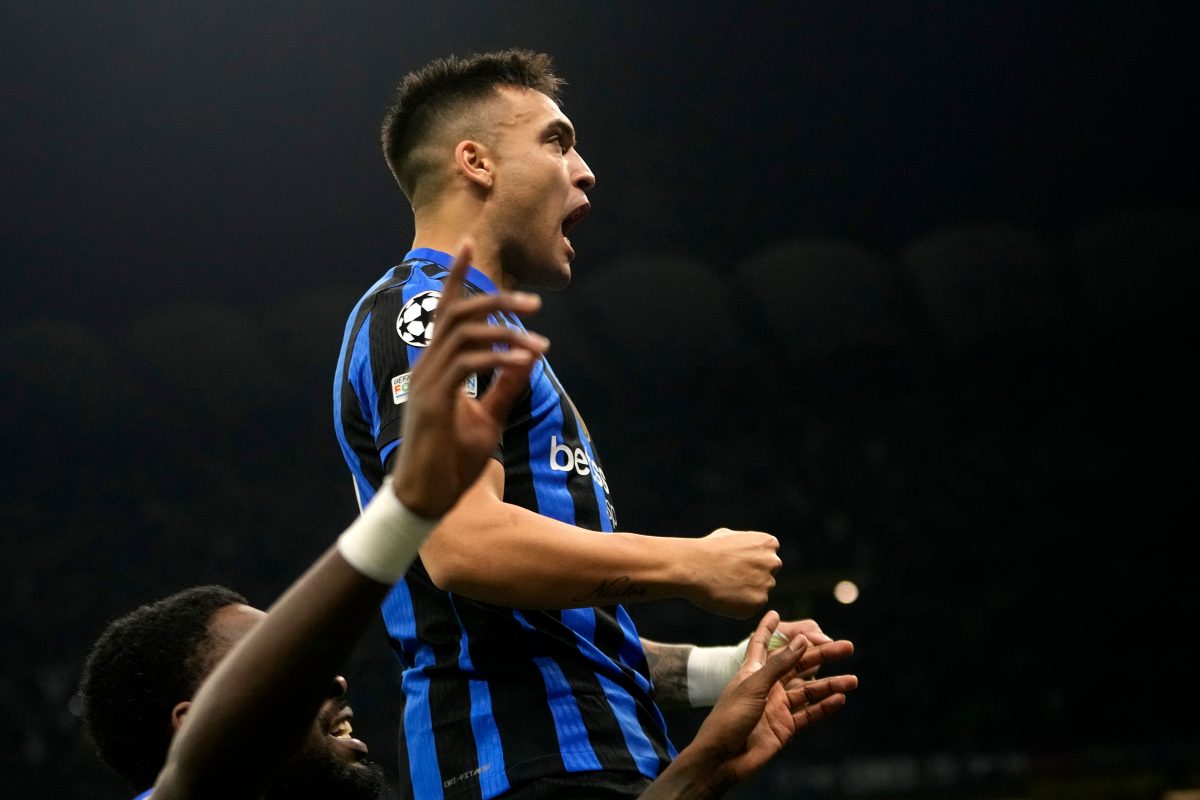 Lautaro esulta dopo il primo gol al Monaco