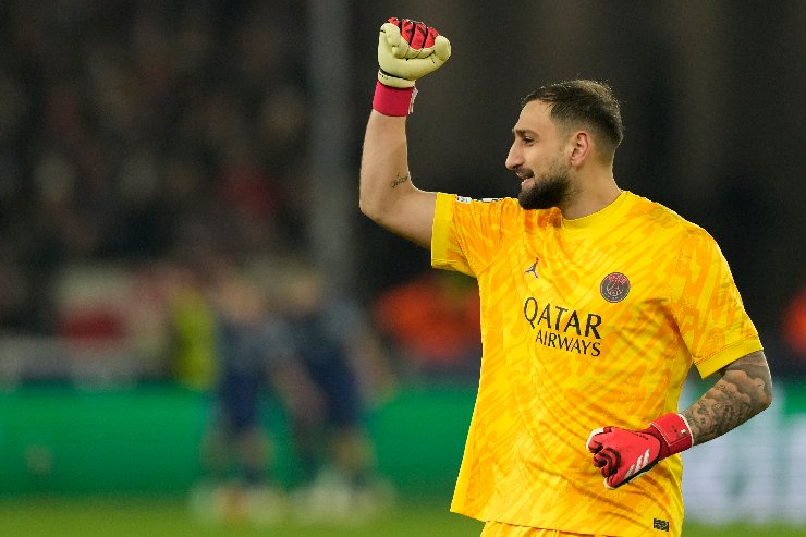 L'esultanza del portiere del PSG, Gianluigi Donnarumma