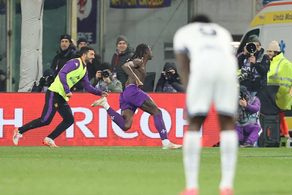 Kean festeggia il goal all'Inter