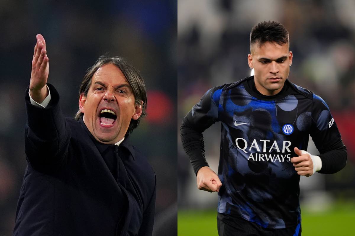 Simone Inzaghi e Lautaro Martinez dell'Inter