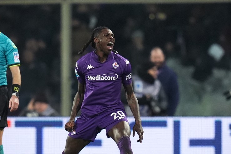 L'esultanza di Moise Kean dopo la rete