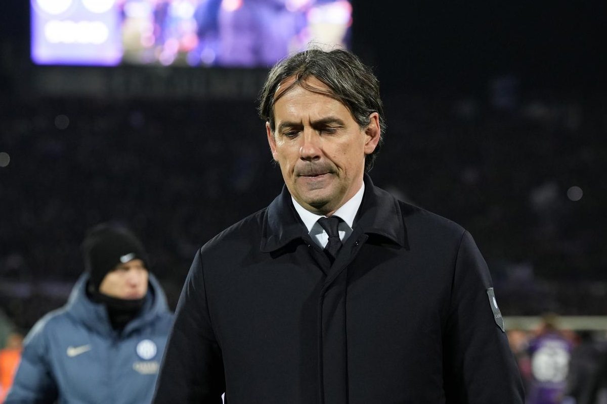 Inzaghi esce dal campo dopo Fiorentina-Inter