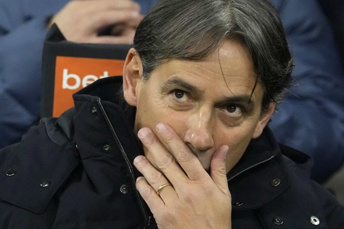 Simone Inzaghi in panchina in Inter-Fiorentina