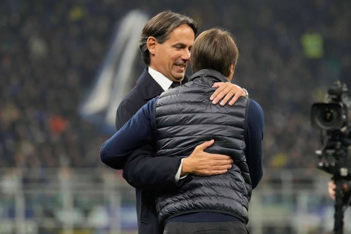 Inzaghi e Conte si salutano al termine di Inter-Napoli