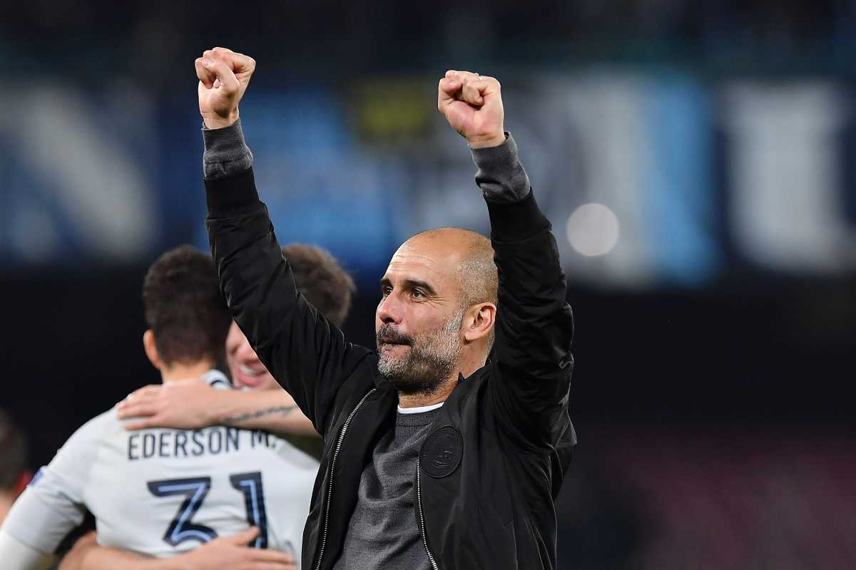 Guardiola esulta primo piano