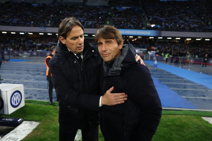 Conte e Inzaghi si salutano prima di Napoli-Inter