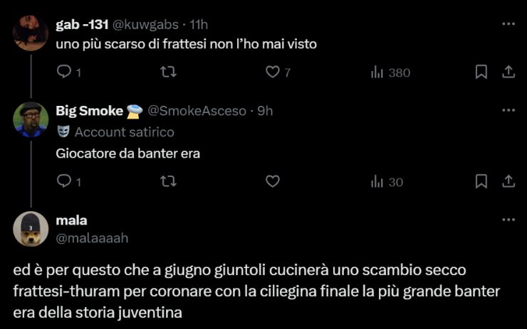 Tweet contro Frattesi