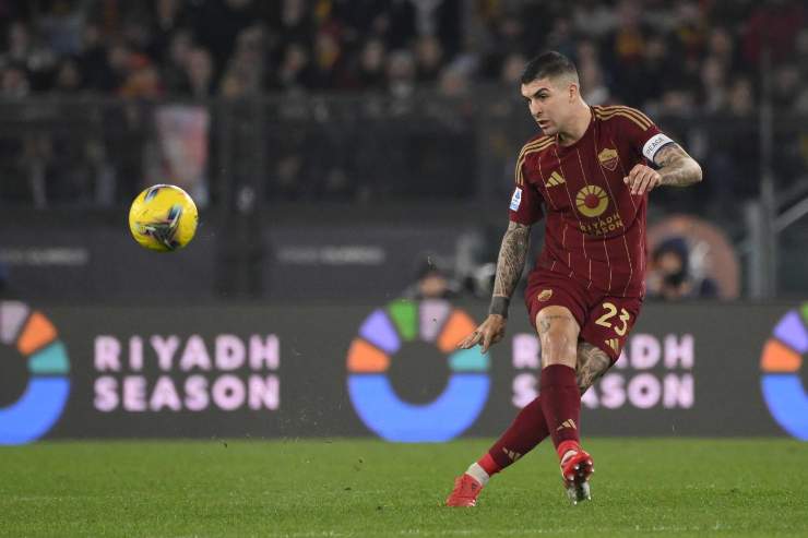 Gianluca Mancini in con la Roma 