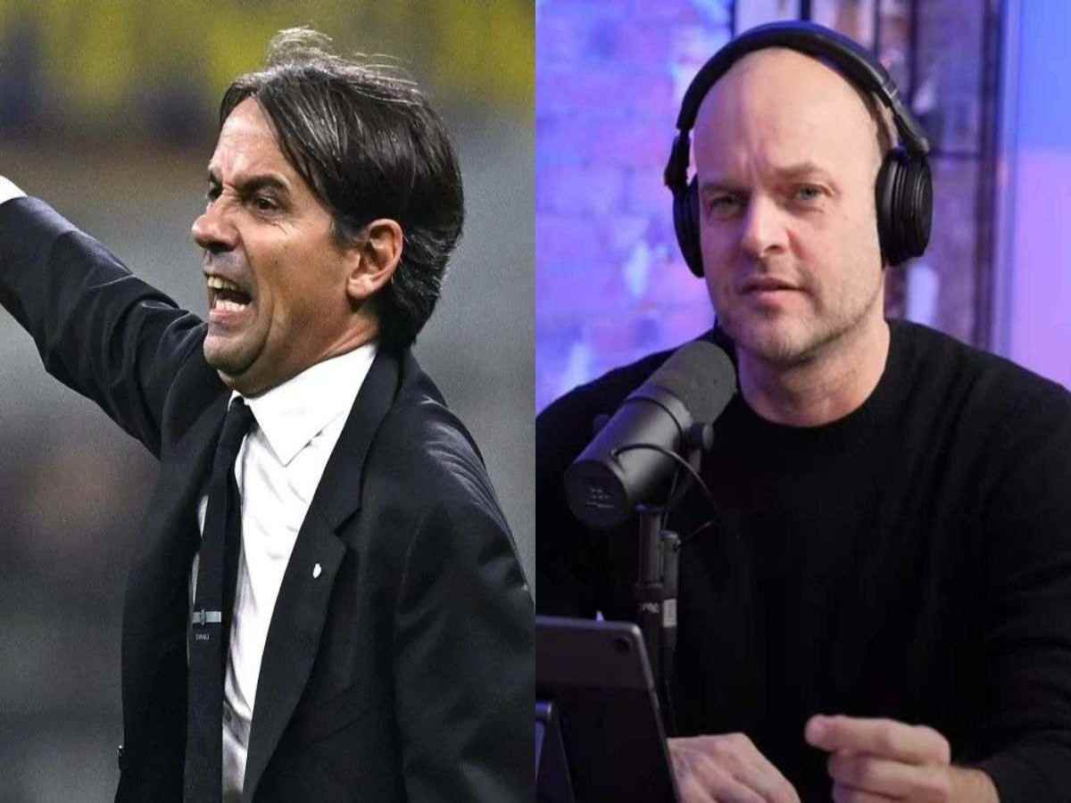 immagine con Simone Inzaghi e il giornalista Fabrizio Biasin